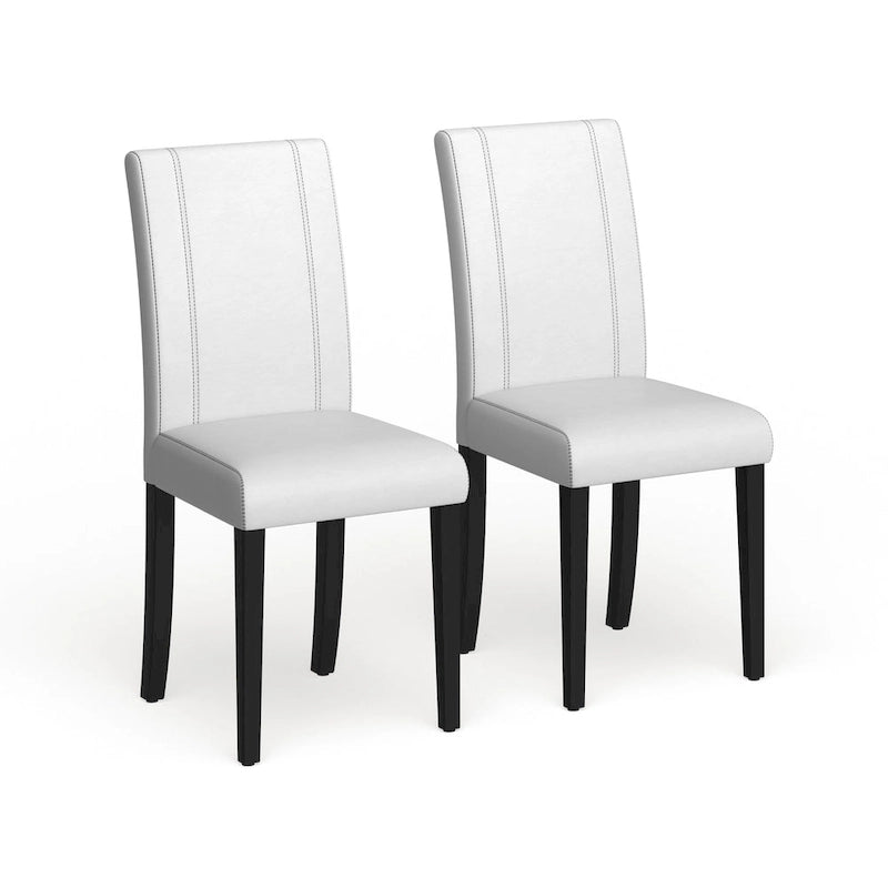 Chaises de salle à manger Parsons rembourrées en similicuir et bois massif de style urbain Roundhill Furniture (Lot de 2)