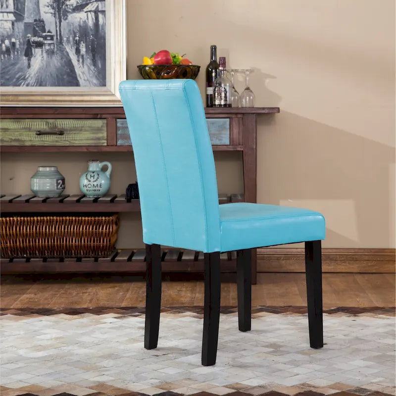 Chaises de salle à manger Parsons rembourrées en similicuir et bois massif de style urbain Roundhill Furniture (Lot de 2)