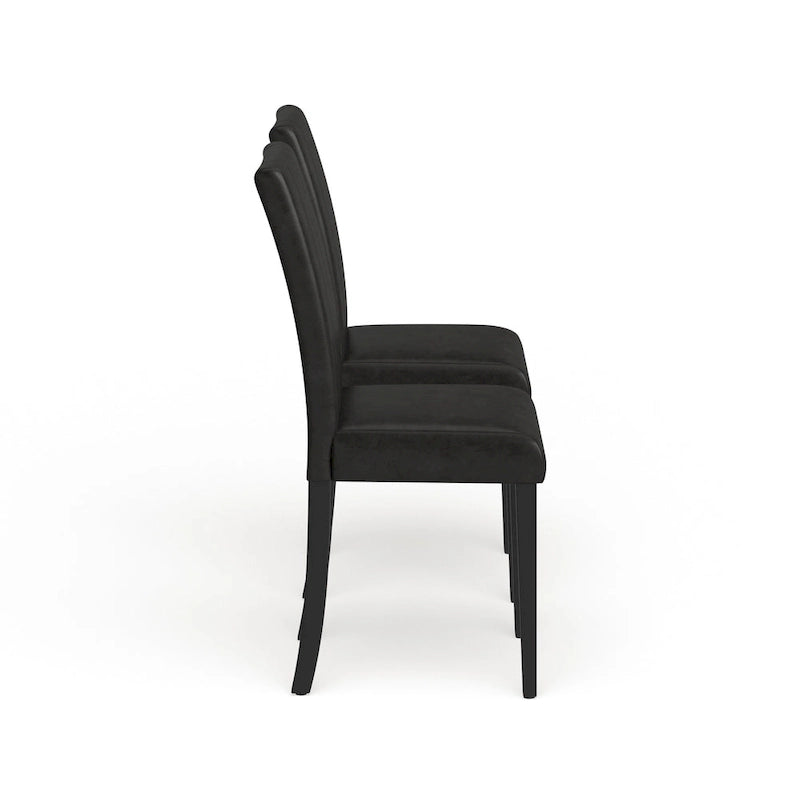 Chaises de salle à manger Parsons rembourrées en similicuir et bois massif de style urbain Roundhill Furniture (Lot de 2)