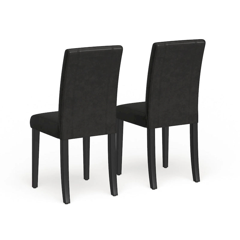 Chaises de salle à manger Parsons rembourrées en similicuir et bois massif de style urbain Roundhill Furniture (Lot de 2)