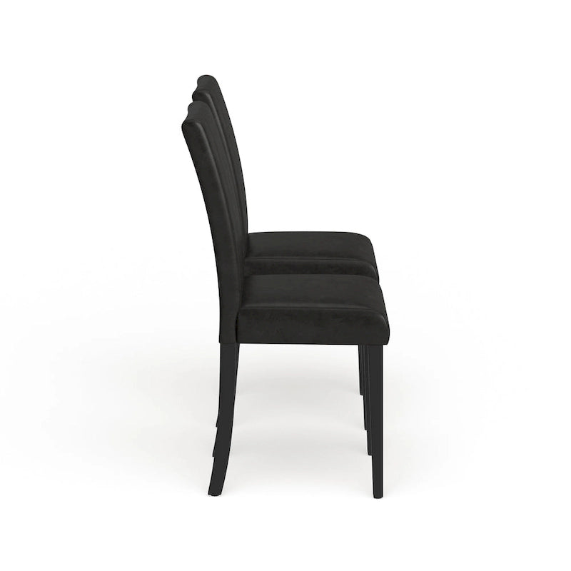Chaises de salle à manger Parsons rembourrées en similicuir et bois massif de style urbain Roundhill Furniture (Lot de 2)