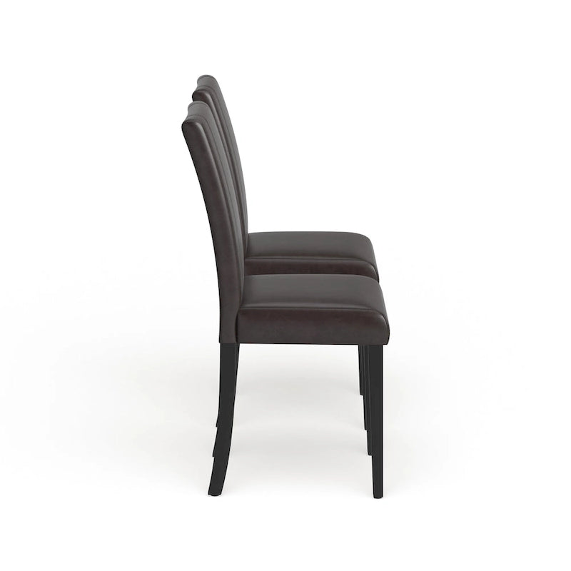 Chaises de salle à manger Parsons rembourrées en similicuir et bois massif de style urbain Roundhill Furniture (Lot de 2)