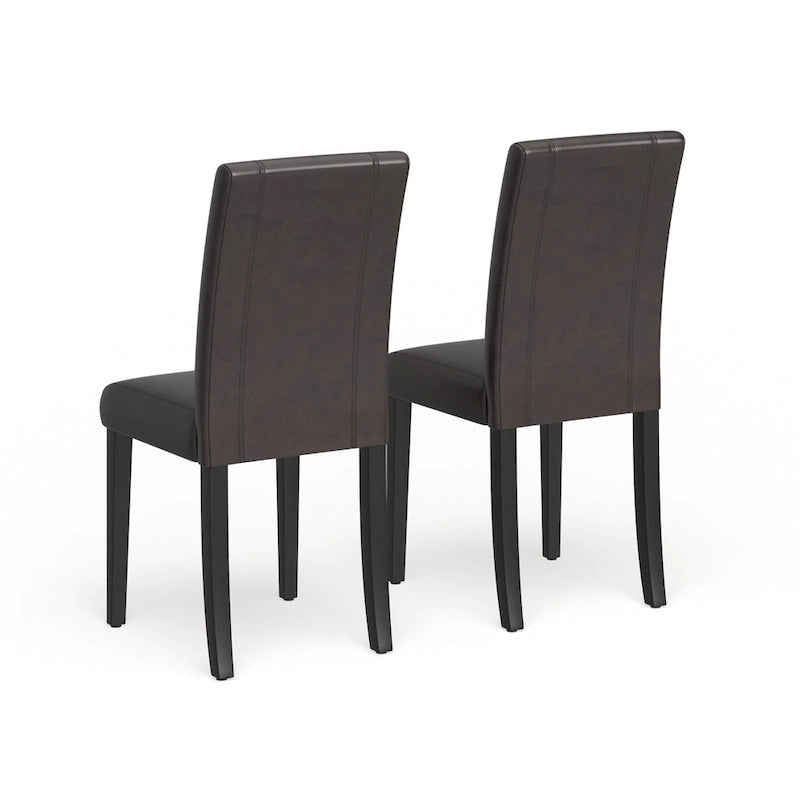 Chaises de salle à manger Parsons rembourrées en similicuir et bois massif de style urbain Roundhill Furniture (Lot de 2)