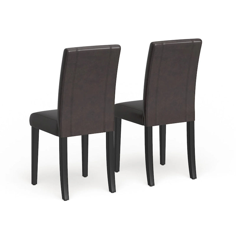 Chaises de salle à manger Parsons rembourrées en similicuir et bois massif de style urbain Roundhill Furniture (Lot de 2)