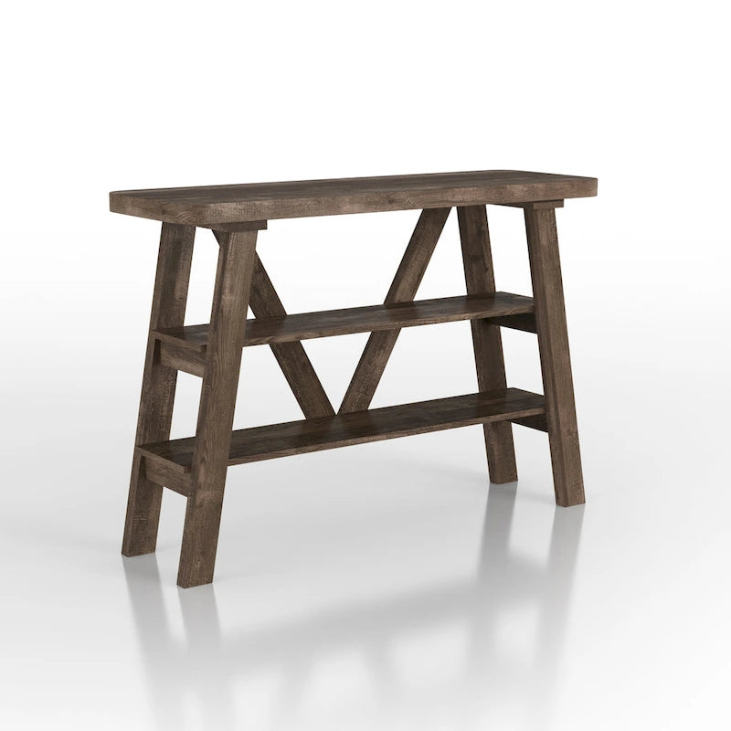 Console de rangement Maison Farmhouse de 47 pouces avec 2 étagères ouvertes