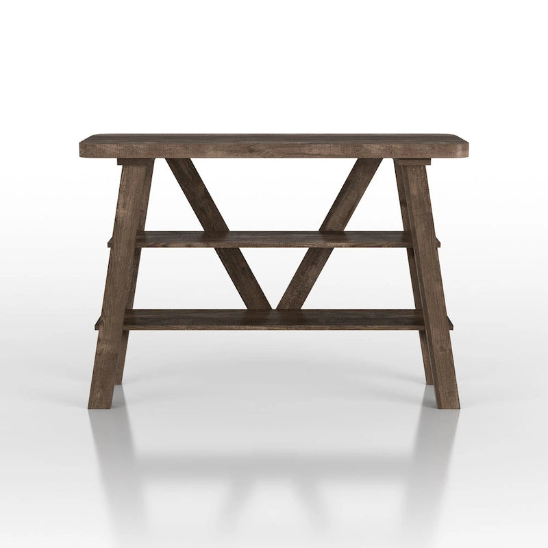 Console de rangement Maison Farmhouse de 47 pouces avec 2 étagères ouvertes