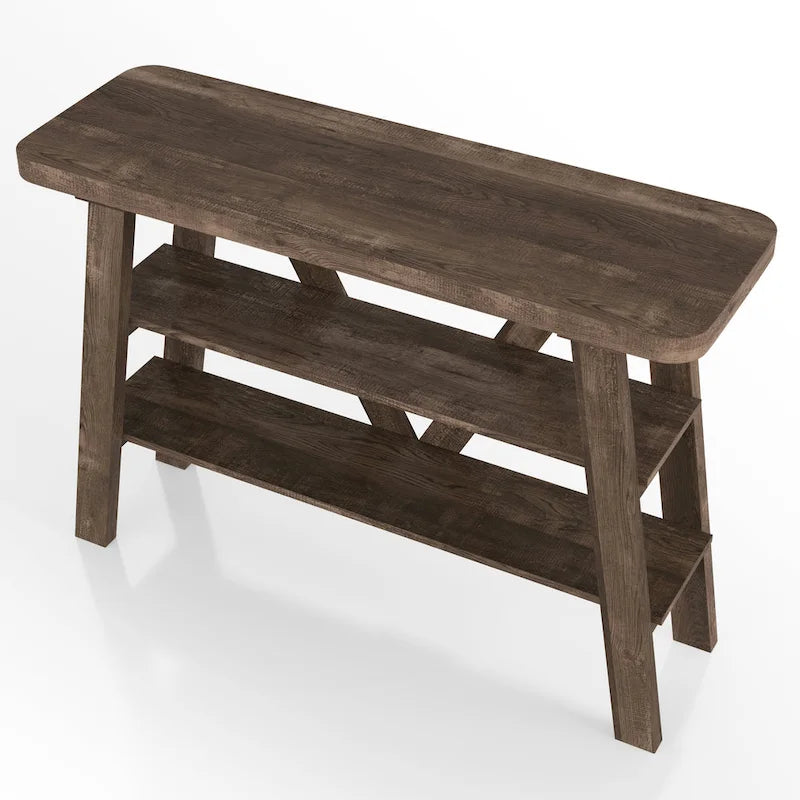 Console de rangement Maison Farmhouse de 47 pouces avec 2 étagères ouvertes