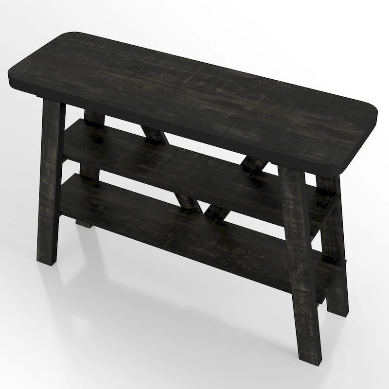 Console de rangement Maison Farmhouse de 47 pouces avec 2 étagères ouvertes