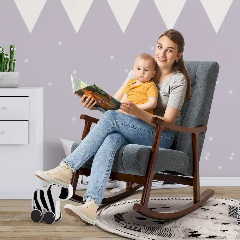 AVAWING Fauteuil à bascule rembourré Fauteuil haut de dossier moderne