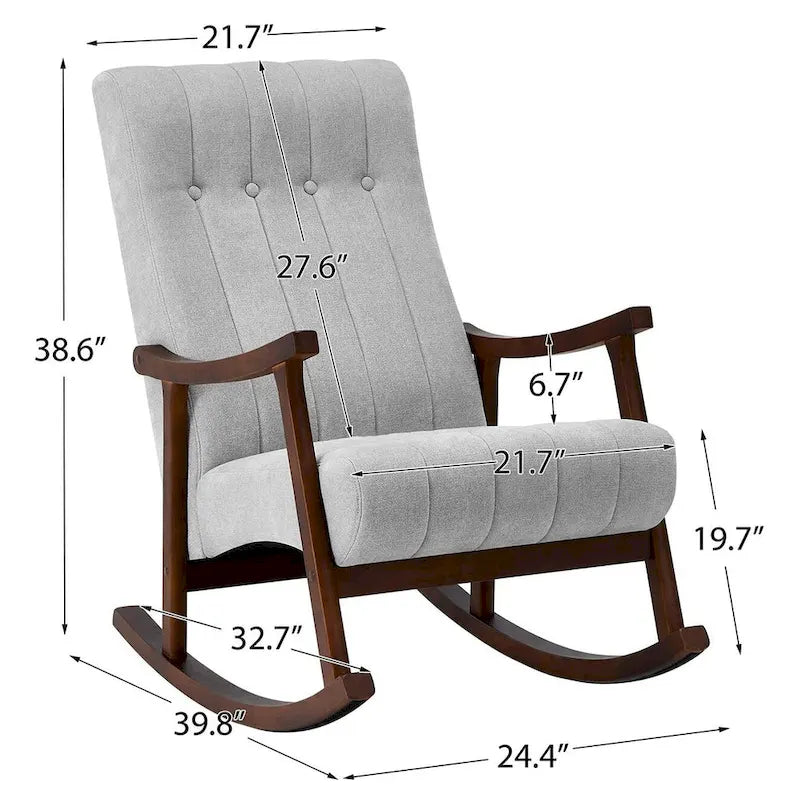 AVAWING Fauteuil à bascule rembourré Fauteuil haut de dossier moderne