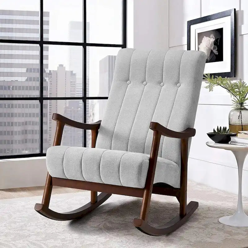AVAWING Fauteuil à bascule rembourré Fauteuil haut de dossier moderne