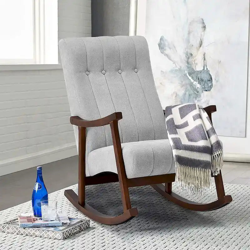 AVAWING Fauteuil à bascule rembourré Fauteuil haut de dossier moderne