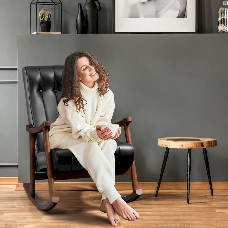 AVAWING Fauteuil à bascule rembourré Fauteuil haut de dossier moderne