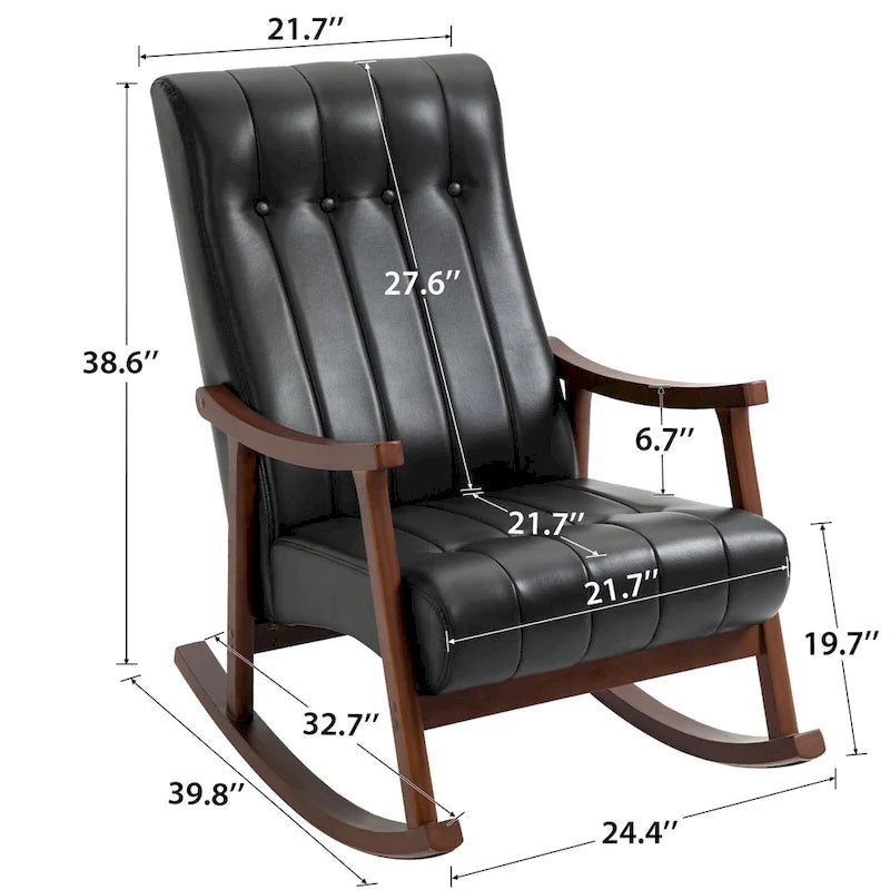 AVAWING Fauteuil à bascule rembourré Fauteuil haut de dossier moderne