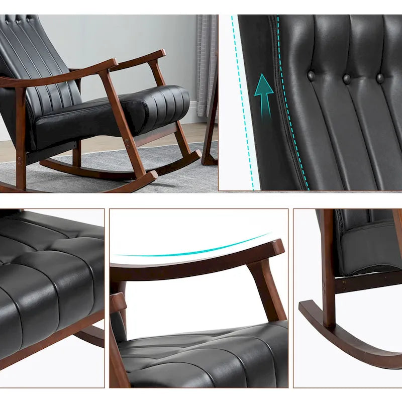 AVAWING Fauteuil à bascule rembourré Fauteuil haut de dossier moderne