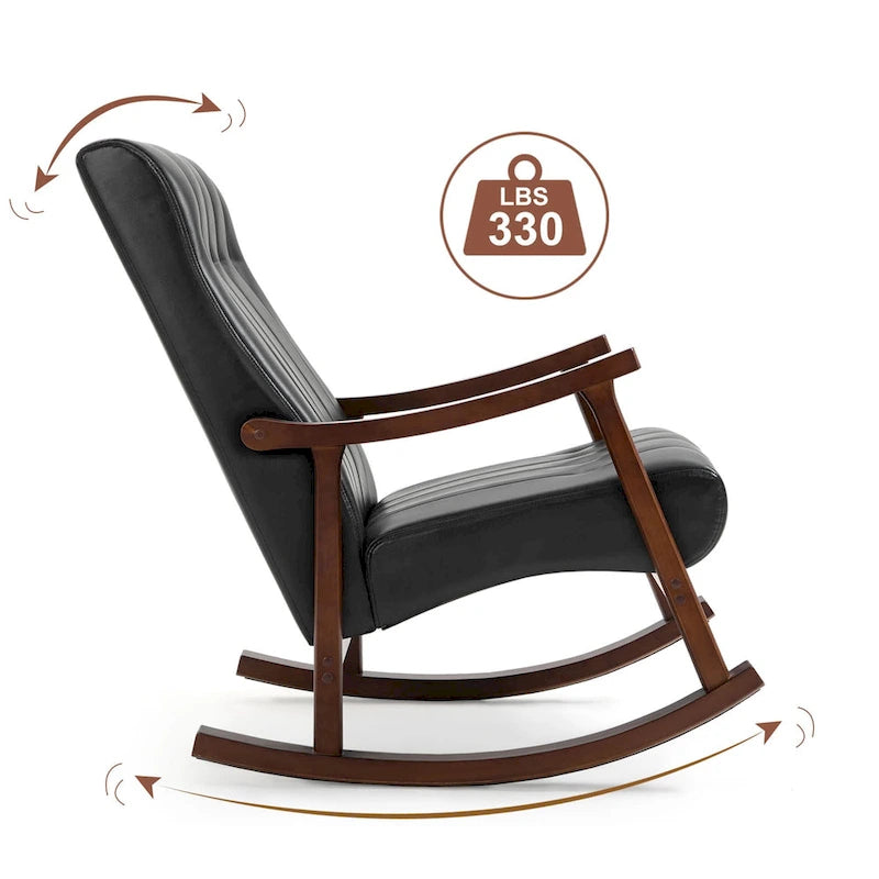 AVAWING Fauteuil à bascule rembourré Fauteuil haut de dossier moderne