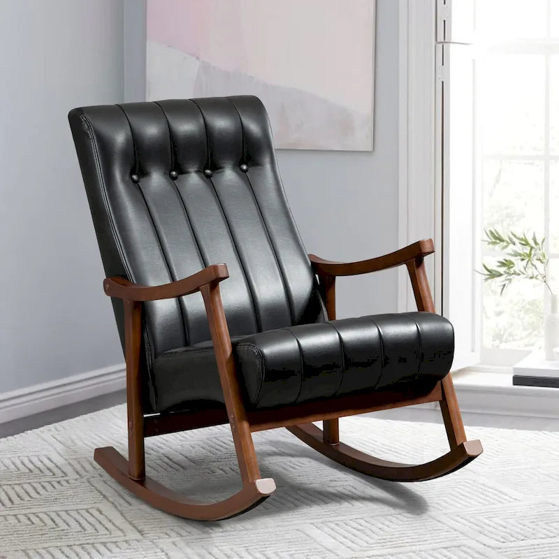 AVAWING Fauteuil à bascule rembourré Fauteuil haut de dossier moderne