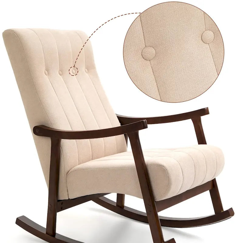 AVAWING Fauteuil à bascule rembourré Fauteuil haut de dossier moderne