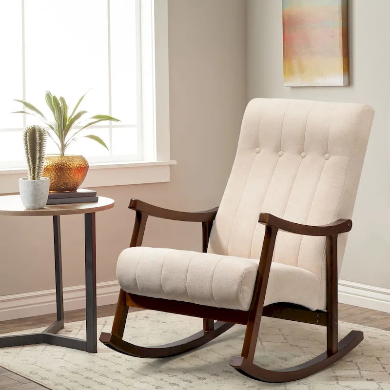 AVAWING Fauteuil à bascule rembourré Fauteuil haut de dossier moderne