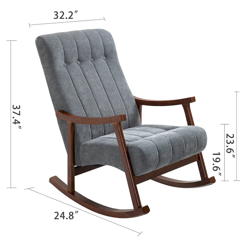 AVAWING Fauteuil à bascule rembourré Fauteuil haut de dossier moderne
