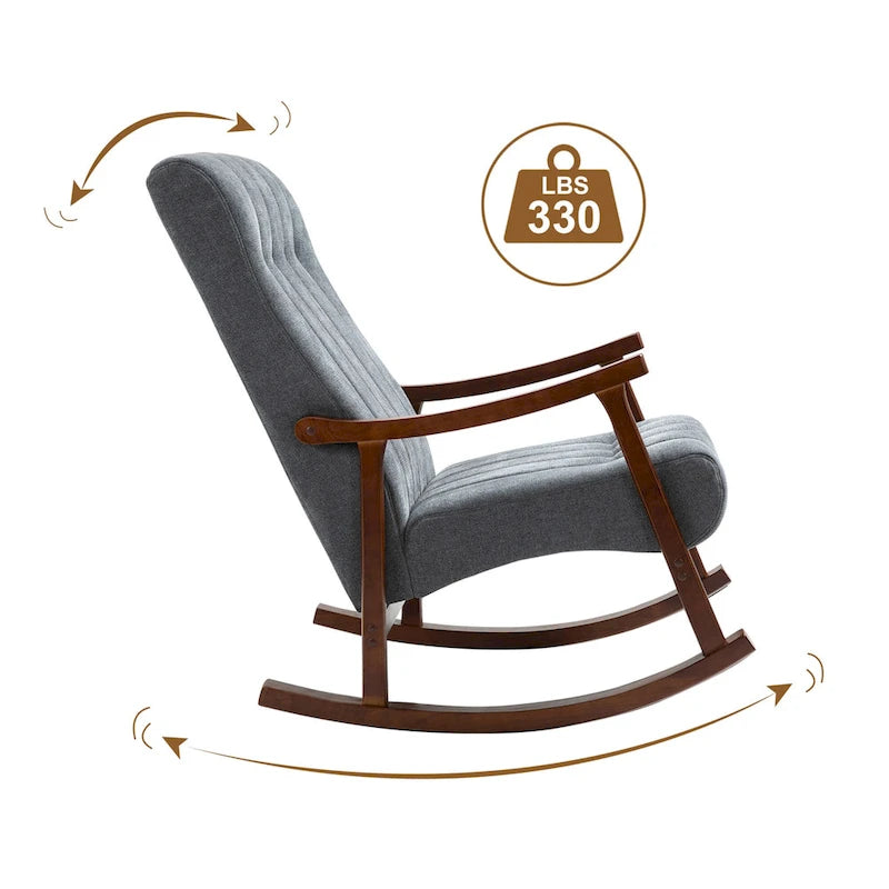 AVAWING Fauteuil à bascule rembourré Fauteuil haut de dossier moderne