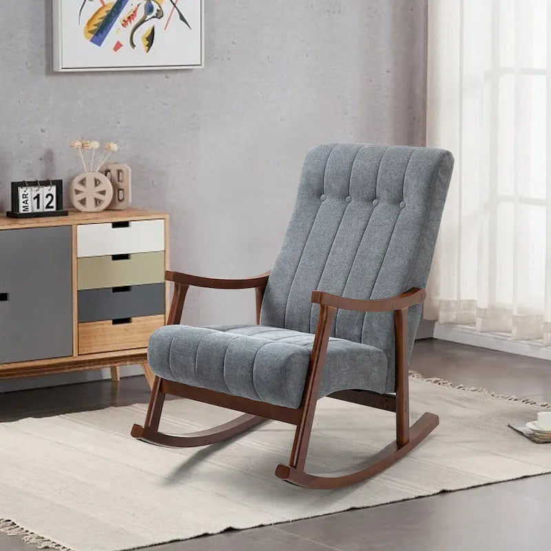AVAWING Fauteuil à bascule rembourré Fauteuil haut de dossier moderne