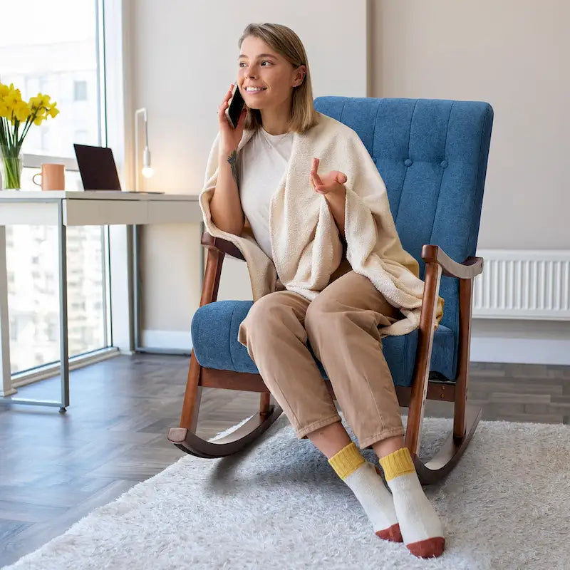 AVAWING Fauteuil à bascule rembourré Fauteuil haut de dossier moderne