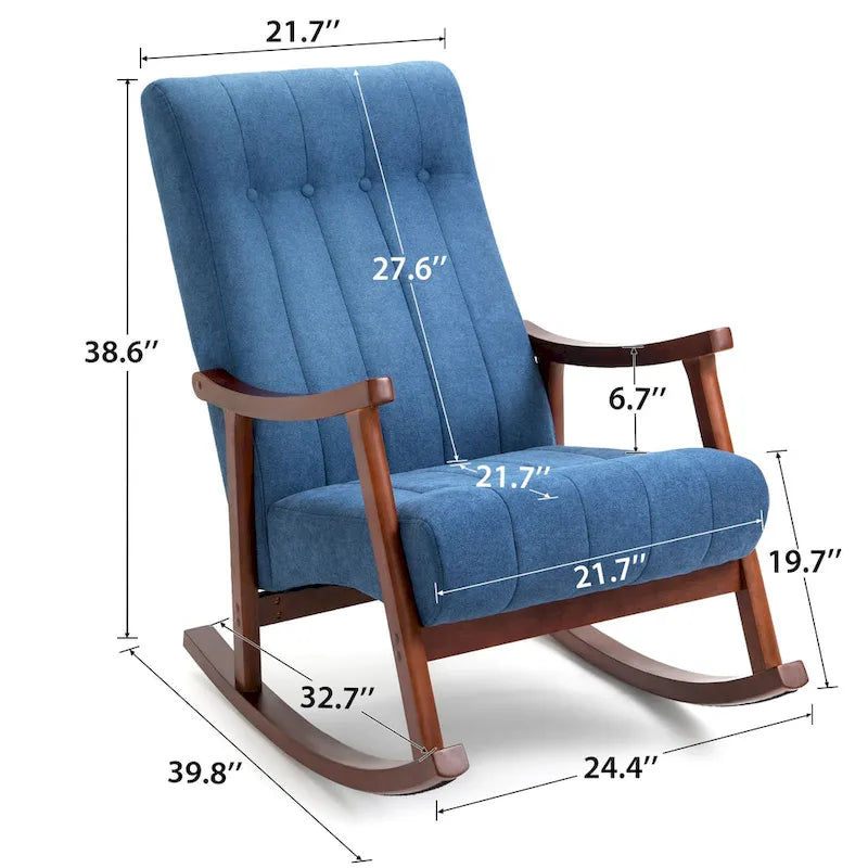AVAWING Fauteuil à bascule rembourré Fauteuil haut de dossier moderne