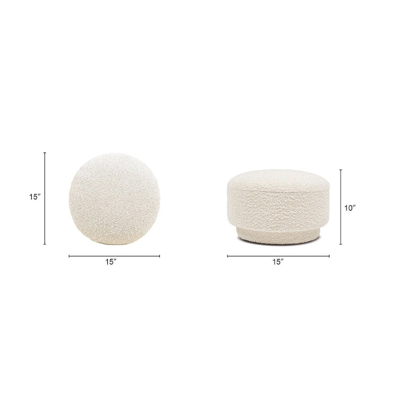 Fuji 15 Pouf Ottoman en fausse fourrure Sherpa Champignon