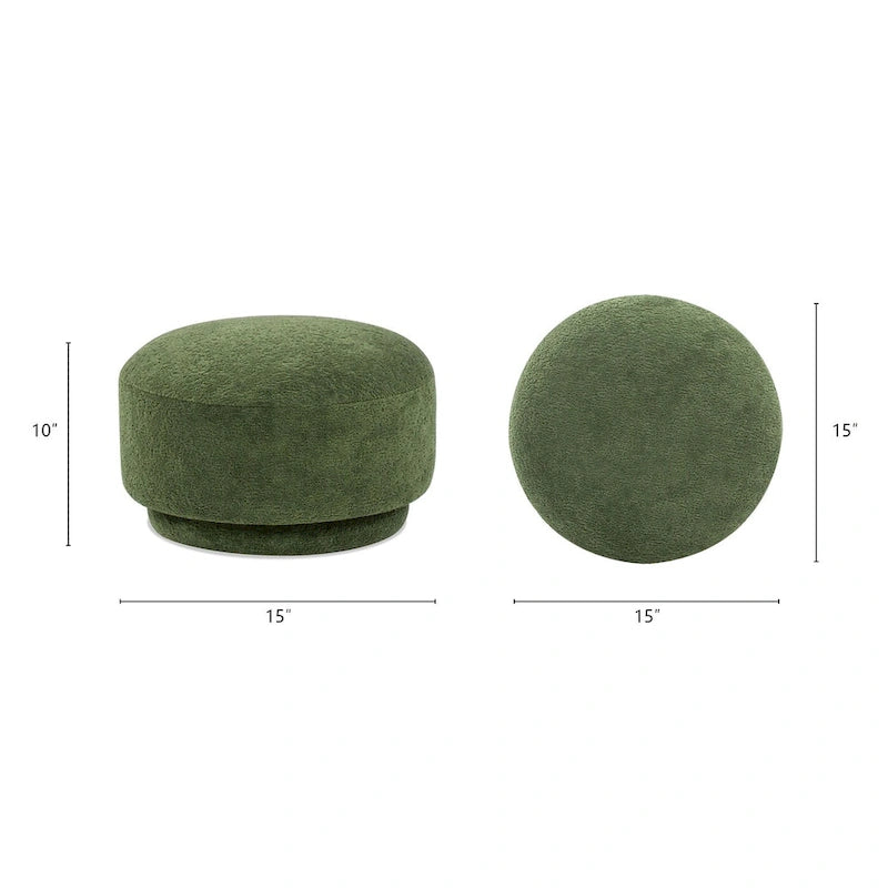 Fuji 15 Pouf Ottoman en fausse fourrure Sherpa Champignon