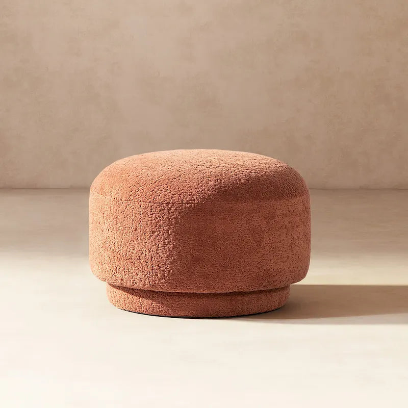 Fuji 15 Pouf Ottoman en fausse fourrure Sherpa Champignon
