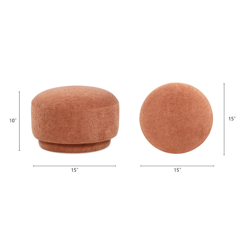 Fuji 15 Pouf Ottoman en fausse fourrure Sherpa Champignon