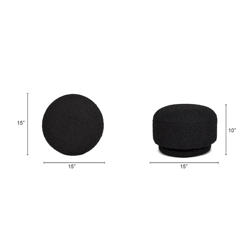 Fuji 15 Pouf Ottoman en fausse fourrure Sherpa Champignon