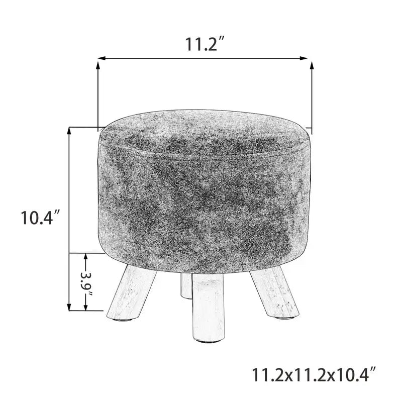 Adeco Pouf rembourré rond et moderne avec repose-pieds