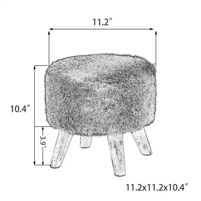 Adeco Pouf rembourré rond et moderne avec repose-pieds