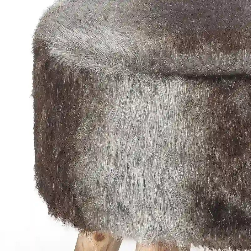 Adeco Pouf rembourré rond et moderne avec repose-pieds