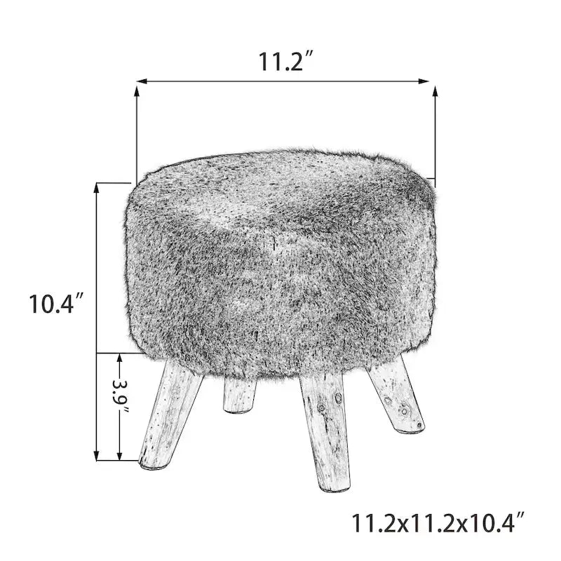 Adeco Pouf rembourré rond et moderne avec repose-pieds