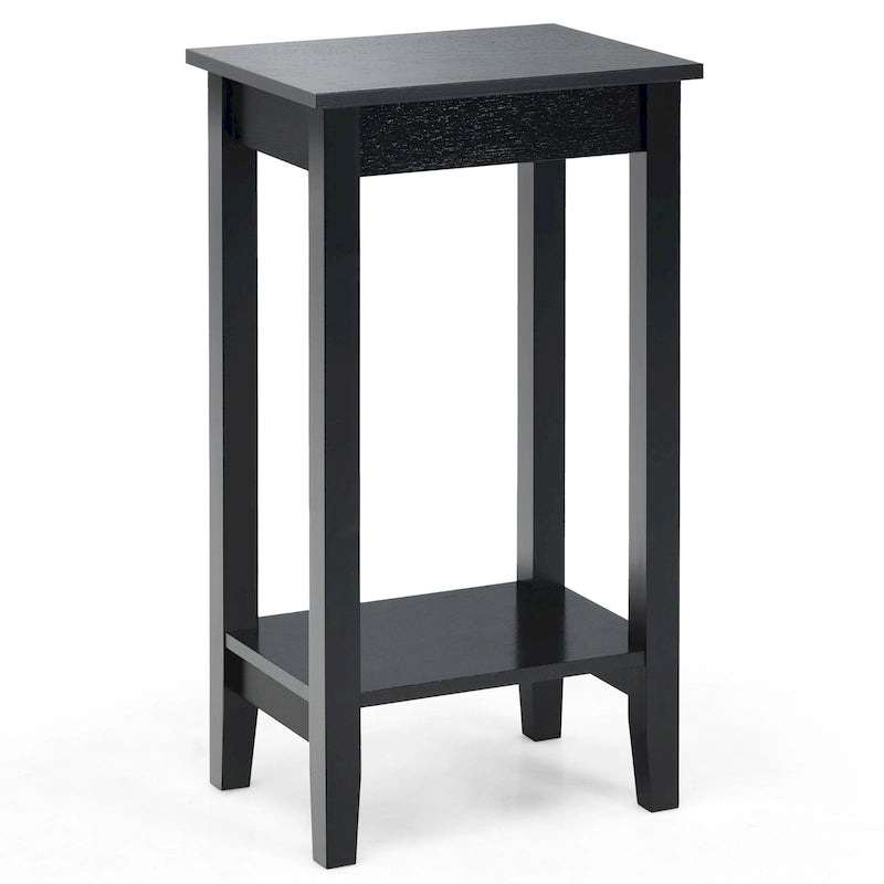 Lot de 2 tables de chevet hautes à 2 niveaux, table d'appoint de canapé, table de chevet étroite