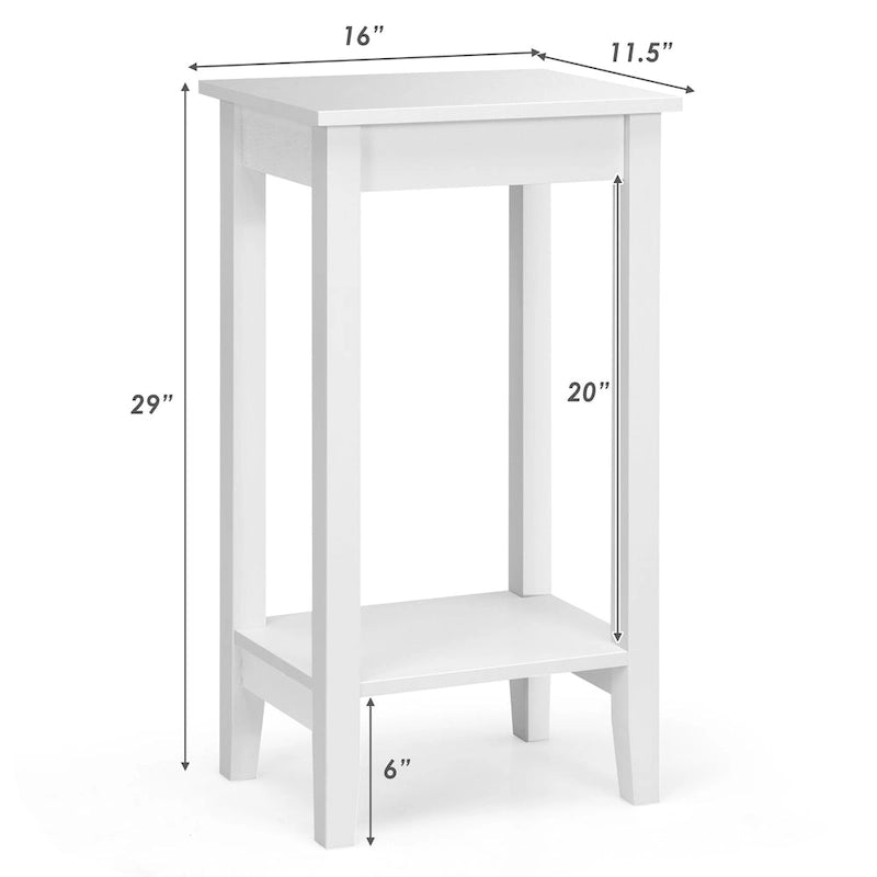 Lot de 2 tables de chevet hautes à 2 niveaux, table d'appoint de canapé, table de chevet étroite