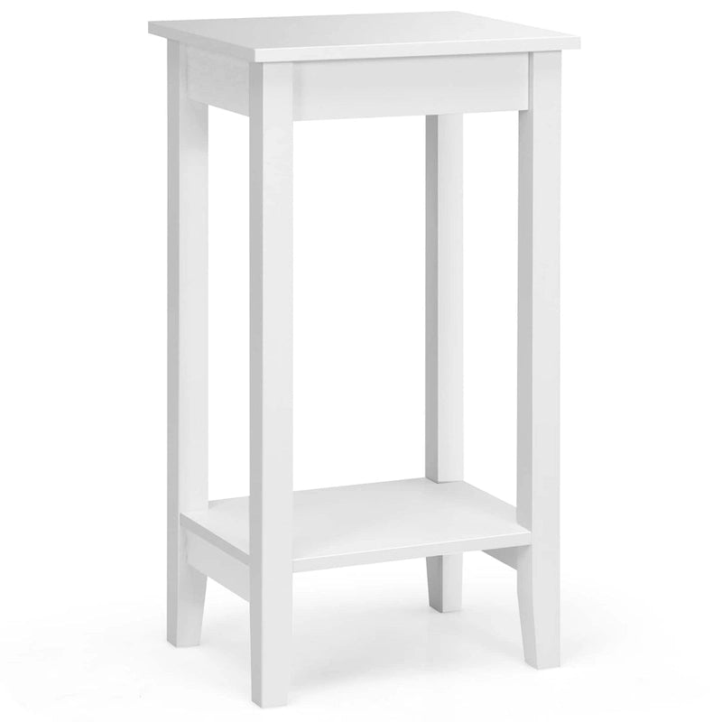 Lot de 2 tables de chevet hautes à 2 niveaux, table d'appoint de canapé, table de chevet étroite