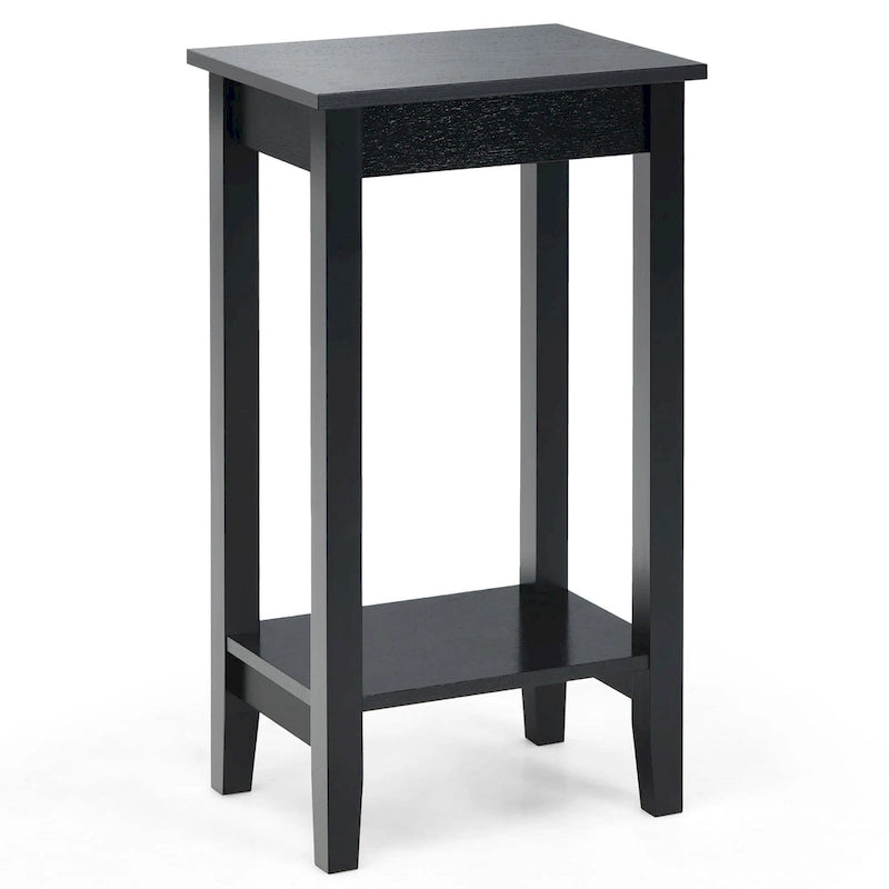 Lot de 2 tables de chevet hautes à 2 niveaux, table d'appoint de canapé, table de chevet étroite