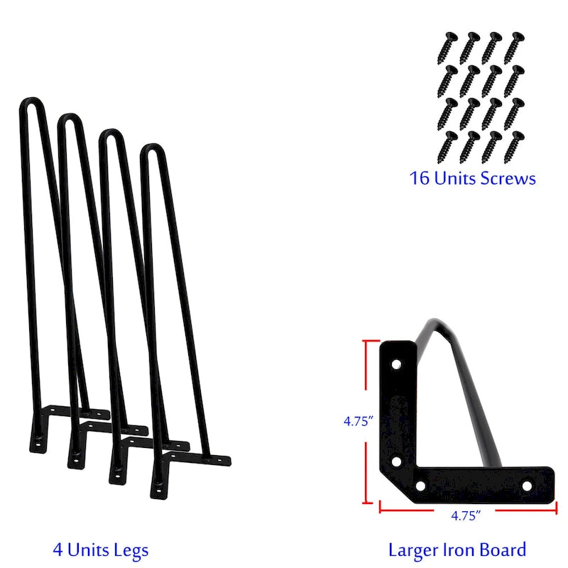 Pieds de Meuble Épingle à Cheveux Métal Lot de 4
