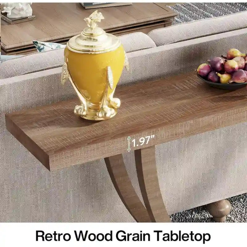 Console d'entrée de ferme, table de canapé de 160 cm pour l'entrée