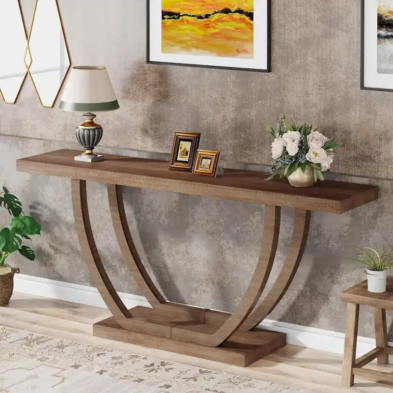 Console d'entrée de ferme, table de canapé de 160 cm pour l'entrée