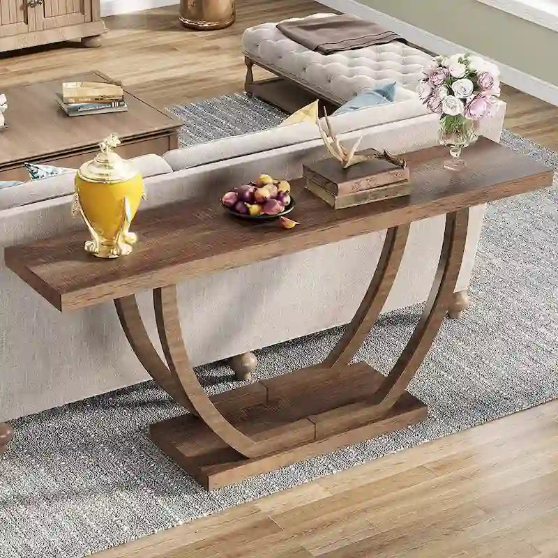 Console d'entrée de ferme, table de canapé de 160 cm pour l'entrée