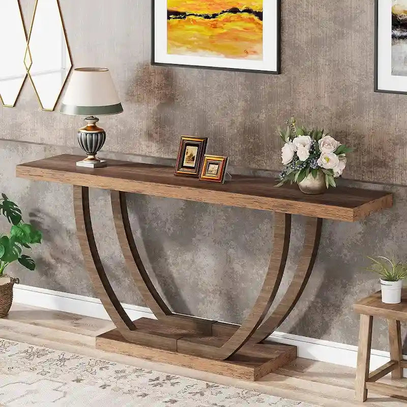 Console d'entrée de ferme, table de canapé de 160 cm pour l'entrée