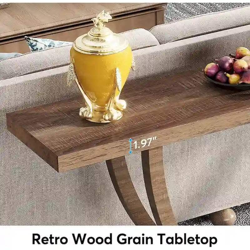 Console d'entrée de ferme, table de canapé de 160 cm pour l'entrée