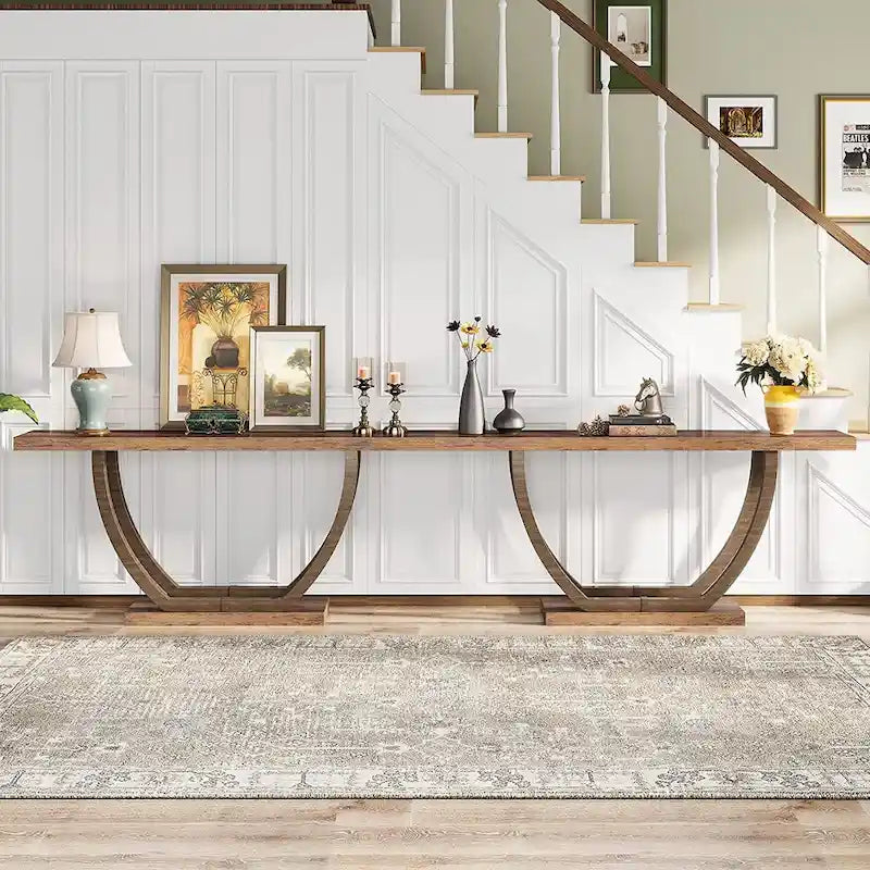 Console d'entrée de ferme, table de canapé de 160 cm pour l'entrée