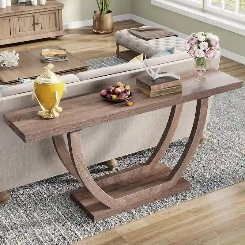 Console d'entrée de ferme, table de canapé de 160 cm pour l'entrée