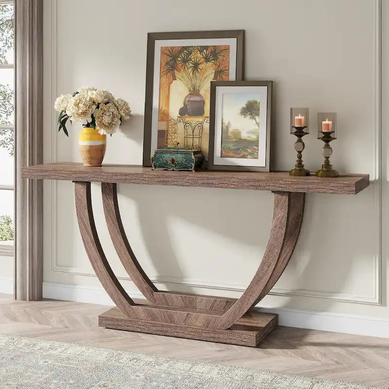 Console d'entrée de ferme, table de canapé de 160 cm pour l'entrée